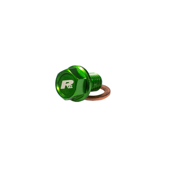 Perno de drenaje magnético RFX Pro (verde) [M8 x 16 mm x 1.5] - Kawasaki KXF250/450 FXDB2030099GN