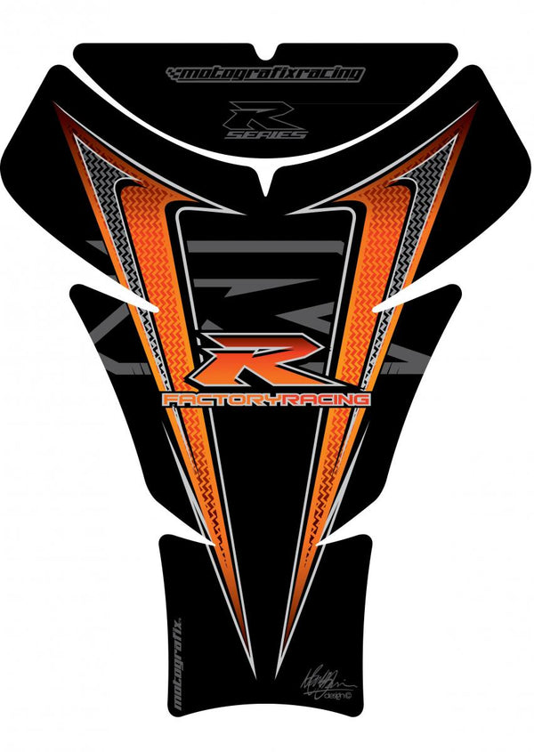 Protección del tanque 05-08 GSXR1000/06-15 GSXR600 750 NEGRO/ORANG