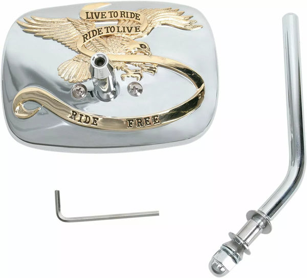 Emgo Mirror LTR Gld/CHM HD RT 20-31704A