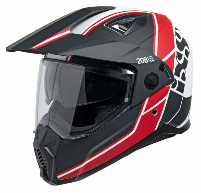 IXS Adventure MC Helmet 208 2.0 Negro /Blanco /Rojo