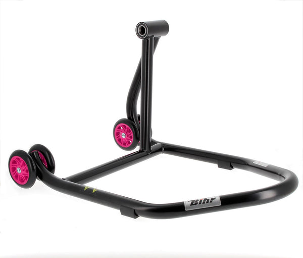 Bihr Home Track Right Single Paddock Stand Matt Black Pink Wheelsnull