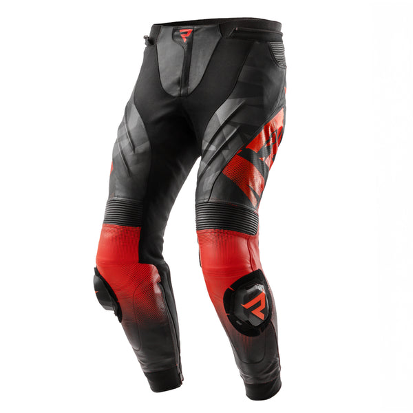 Rebelhorn MC Pantalones de cuero Inferno Negro /Rojo