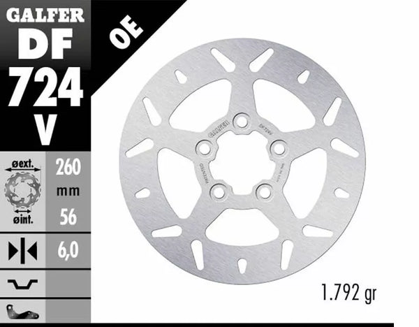 Galfer Brake Disc Fixed Round Df724v