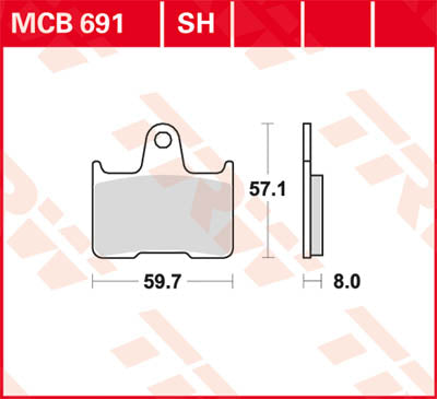TRW BRAKE PAD TRW MCB691SH MCB691SH