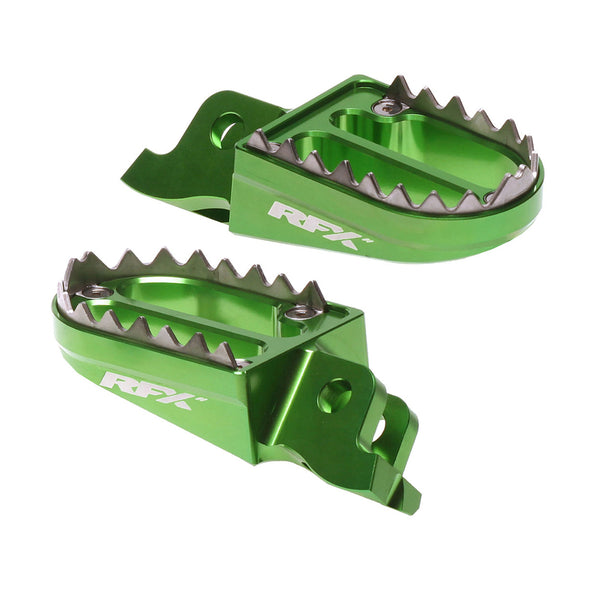 RFX Pro Series 2 Footrests (verde) - Kawasaki KXF250/450