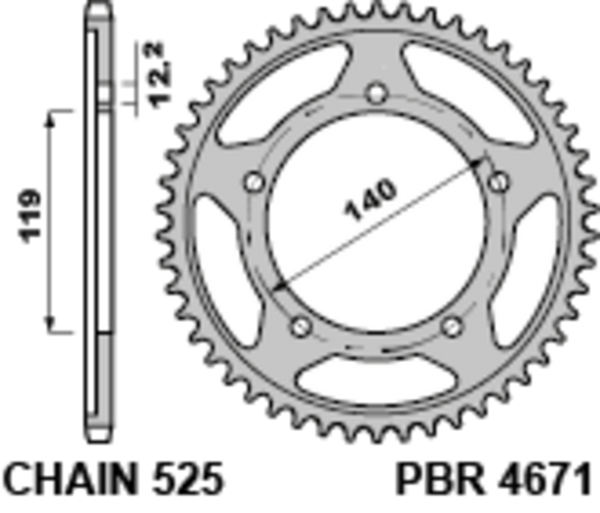 PBR Steel Standard Trojo Spropet 4671 - 525 4671 44 C45