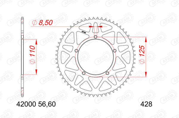 AFAM ALUMINUM SPROCES 12000-60 42000-60