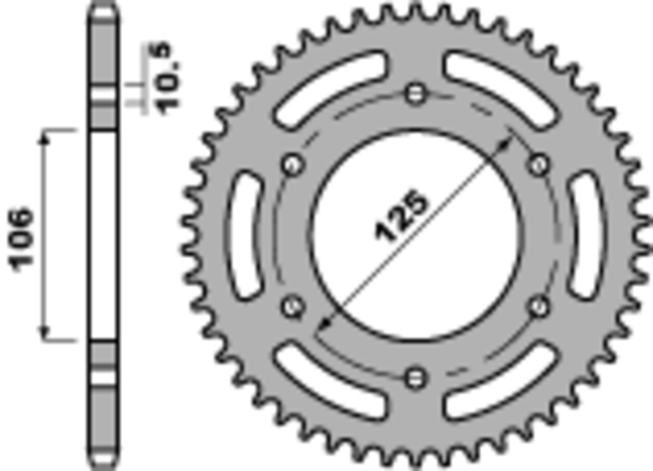 PBR Standard Steel Rary Sprock 4530 - 520 4530 51 C45
