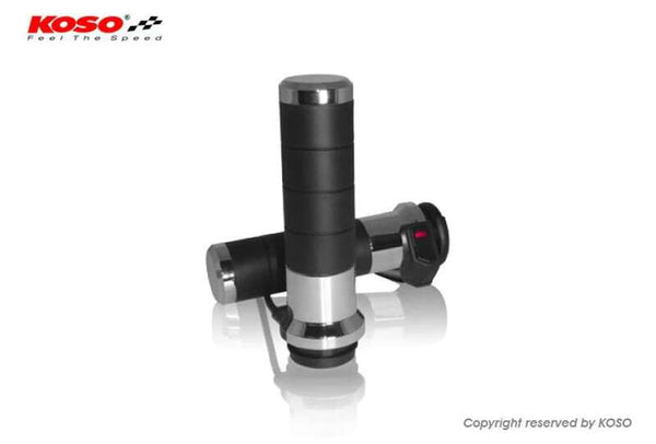 Koso Heating Grips Titan-X con interruptor integrado adecuado para Harley Davidson®, Chrome AX068M10