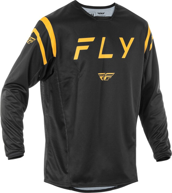 Jersey del Centro Kinetic Kinetic de Fly Racing - Negro/Oro 378-520m