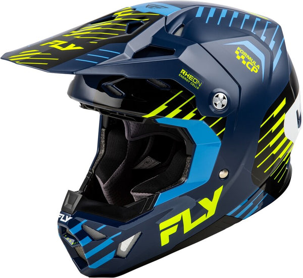 Fórmula de carreras de mosca CP Slice Helmet-Navy/Hi-Vis/White 73-0050L