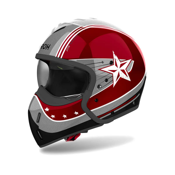 AUROH Open MC Helmet J110 Comando rojo