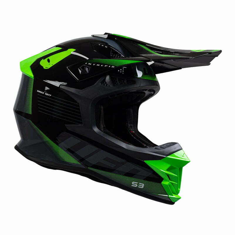 Ovnis cross mc casco intrepid negro /verde