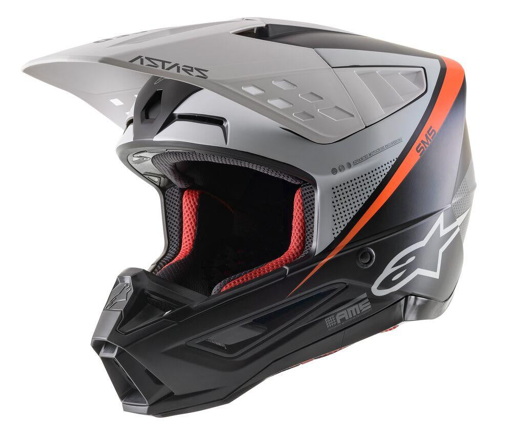 Alpinestars SM5 Rayon Cross MC Casco Matts Black /White /Fluo-Orange