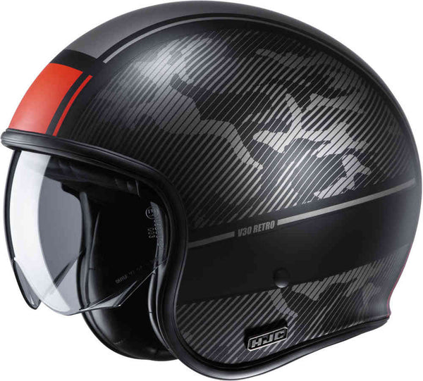 HJC OPEN MC Helmet V30 Alpi Black /Red