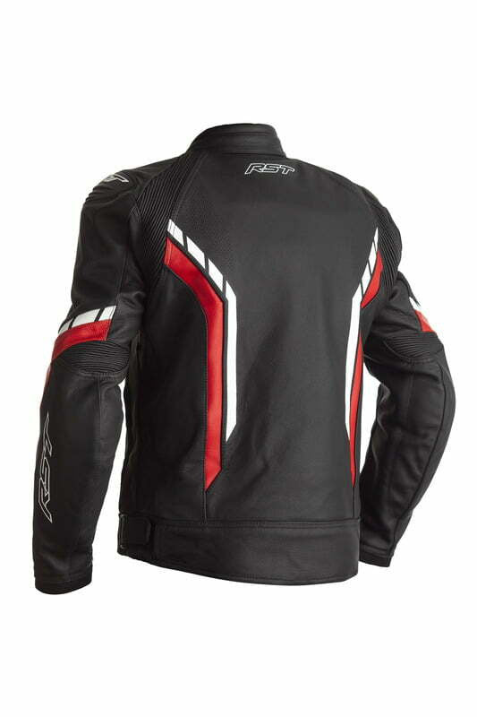 Prime eje de chaqueta de cuero MC negro /rojo