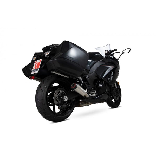 Kawasaki Z1000 SX 2017-2019 Red Power Slip-On (pair) Brushed Stainless Steel Sleeve