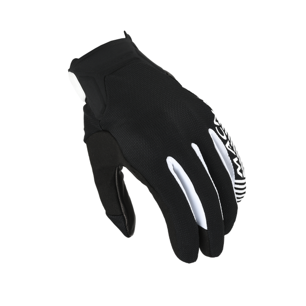 Guantes de motocicleta Macna, obtener cuero negro/blanco