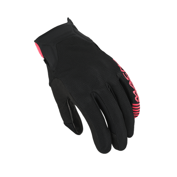 Guantes de motocicleta Macna, obtener mujeres de cuero Negro/Pink