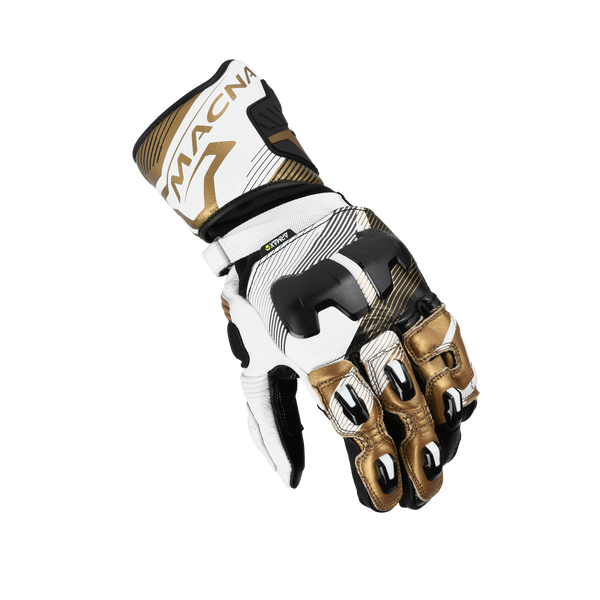 Guantes de motocicleta Macna, Powertrack 2.0 Black/White/Gold