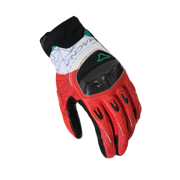Guantes de motocicleta Macna, Rocco Negro/Rojo/Blanco