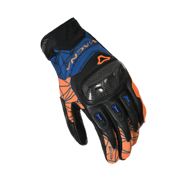 Guantes de motocicleta Macna, Rocco Negro/Orange/Blue oscuro