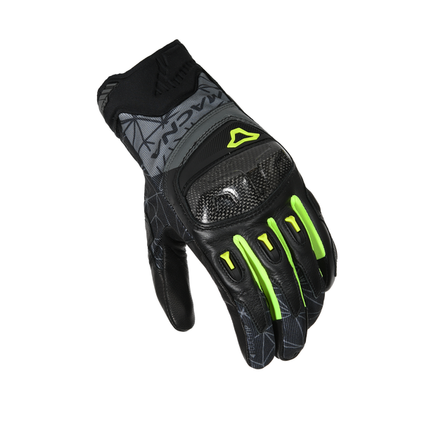 Guantes de motocicleta Macna, Rocco Negro/Fluo Amarillo