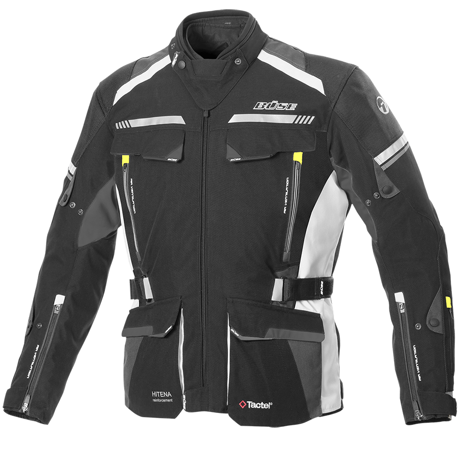 Büse Textile MC Jacket Highland II Negro /Gris