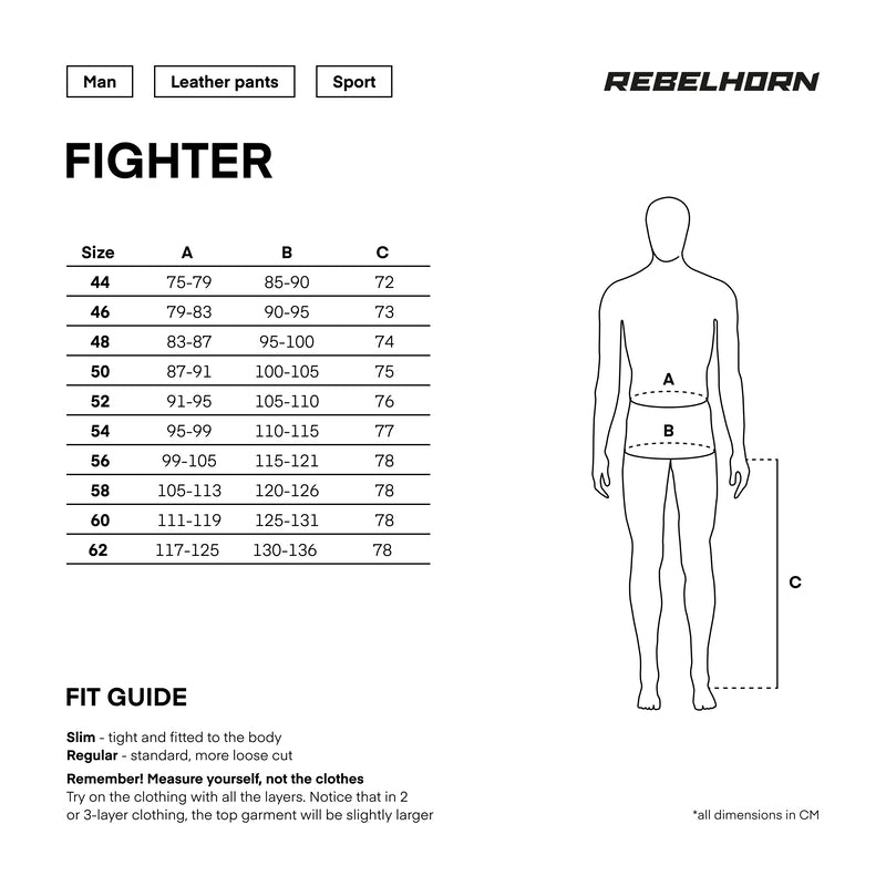 Rebelhorn mc-leather pants fighter black /white