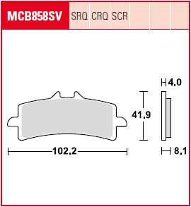 Race de carbono de la pastilla de freno TRW MCB858CRQ