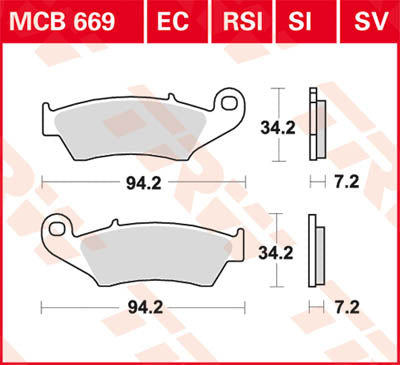 TRW BRAKE PAD TRW MCB669SV MCB669SV