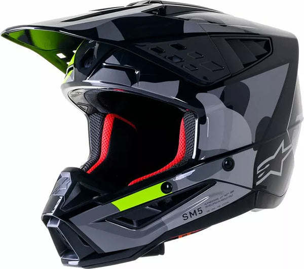 Alpinestars (MX) Casco SM5 ROV2 GY/YLW S 8303823-9350-S
