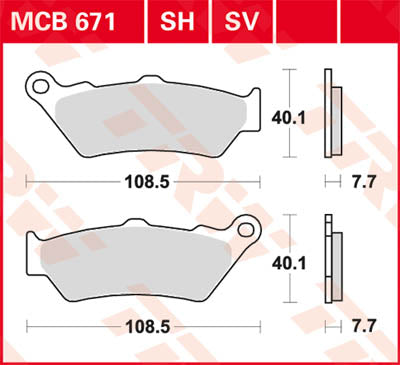 TRW Brake Pad TRW MCB671SH MCB671SH