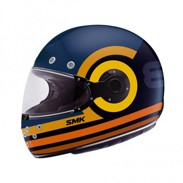SMK integral MC casco retro ranko azul /naranja