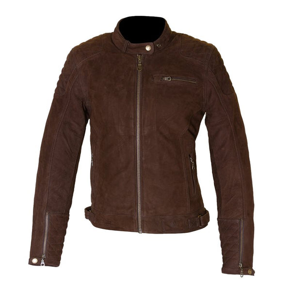 Chaqueta de cuero dama merlin isla tfl aaa marrón