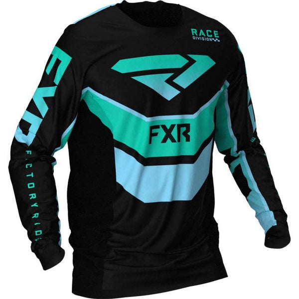 FXR Podium MX Cross Sweater 21 Black /Mint /Sky Blue