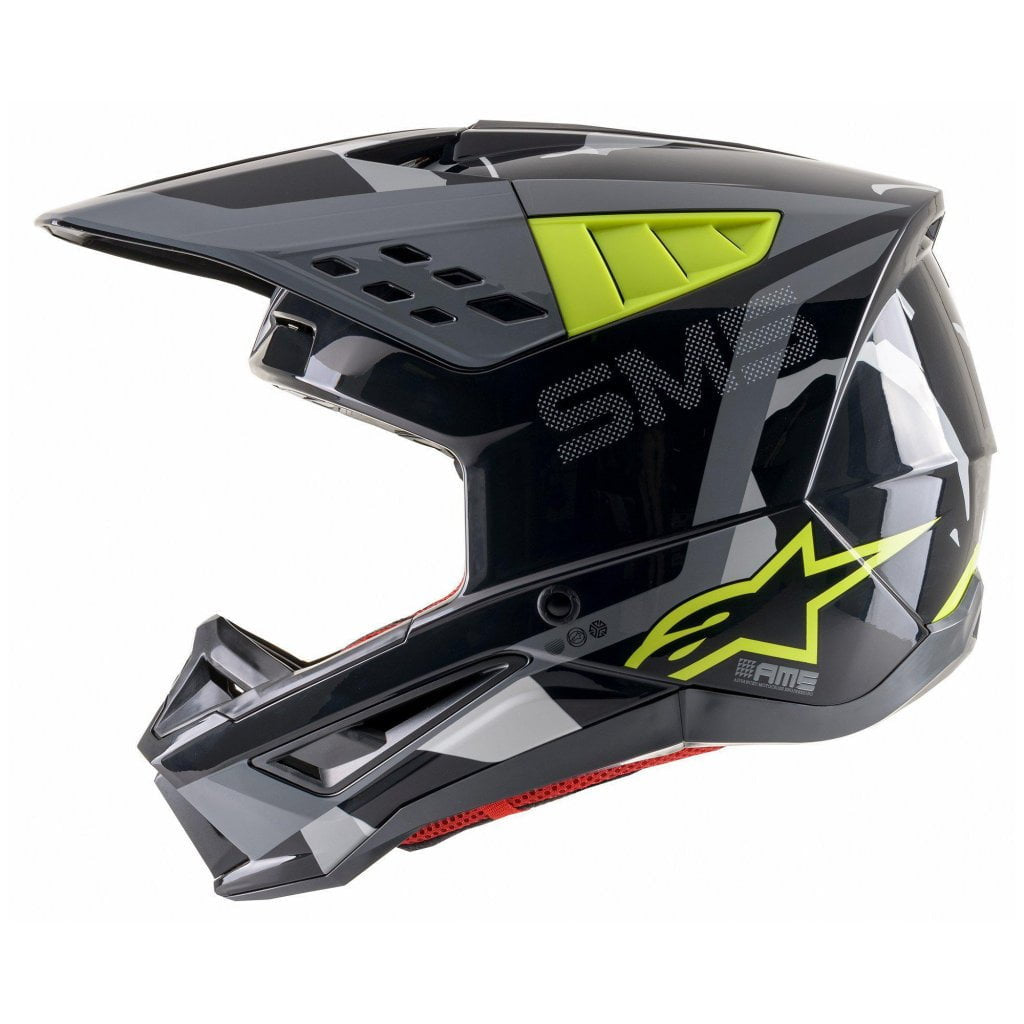 Alpinestars Cross MC Casco S-M5 Rover negro /gris /Gulfluo